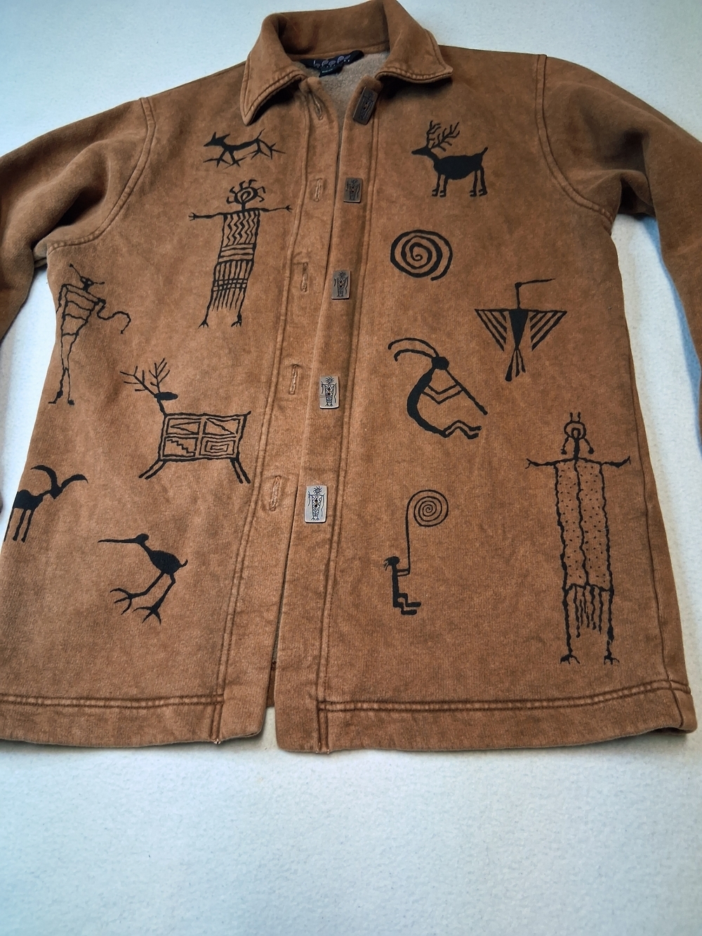 Vintage 90s Bfofo Designs Tribal Art Shacket - Size S - Made in Canada - Picture 2 of 8
